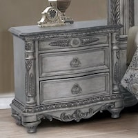 Traditional Nightstand with Double USB Ports and LED Nightlight