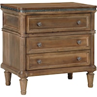 Transitional 3-Drawer Nightstand with USB Charging Port