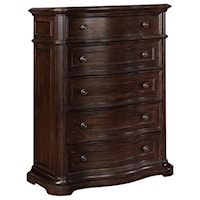 Traditional 5-Drawer Chest with Serpentine Shape