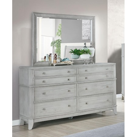 Dresser and Mirror Set