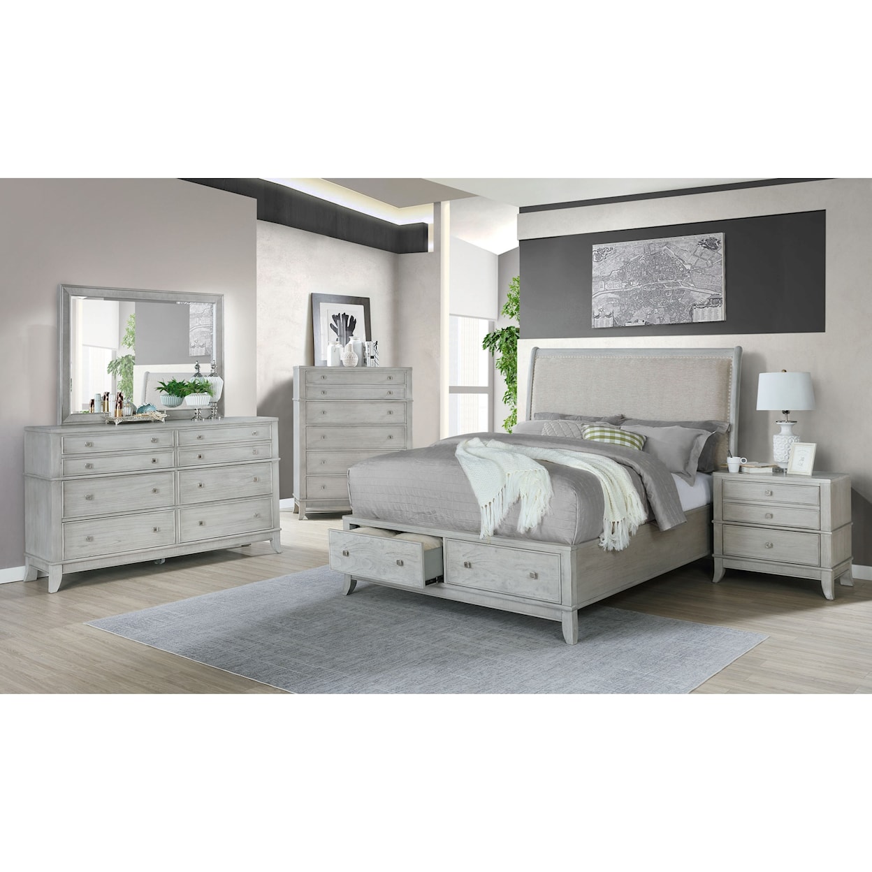 Avalon Furniture B00191 Dresser and Mirror Set