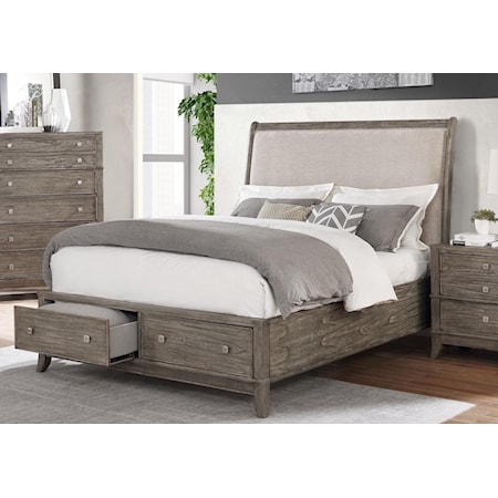 King Upholstered Sleigh Bed