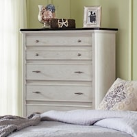 Transitional 6 Drawer Chest with Felt Lined Top Drawer