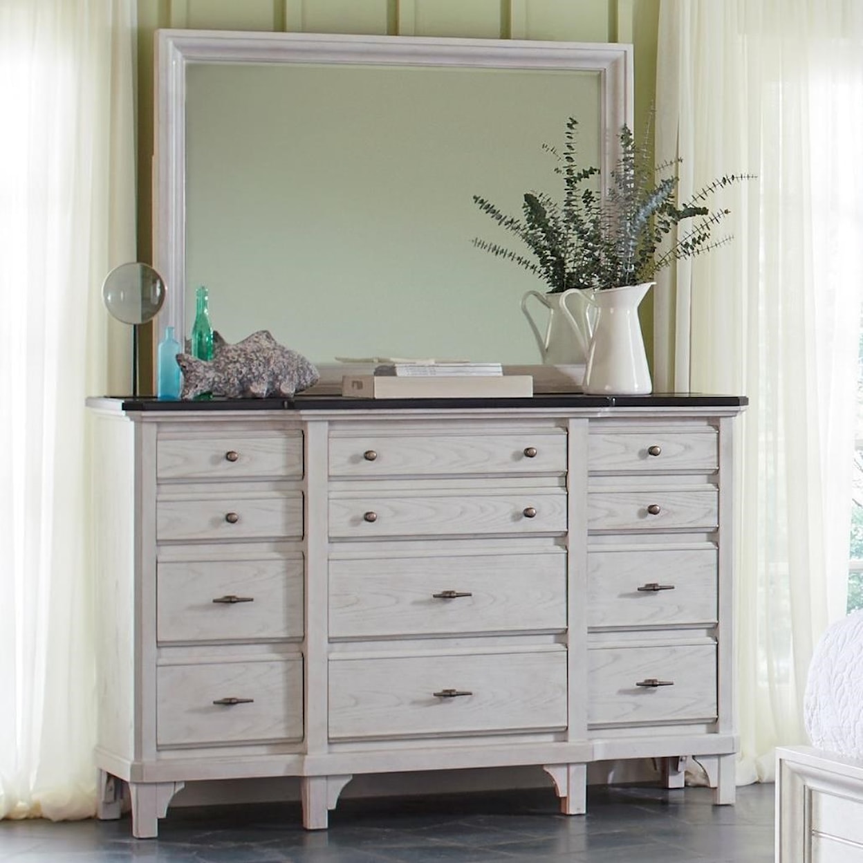 Avalon Furniture Mystic Cay Dresser and Mirror
