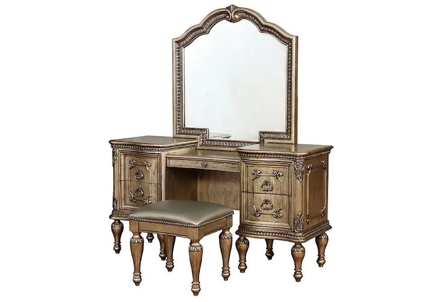 Seville Vanity Mirror and Stool Set  by Avalon at Royal Furniture