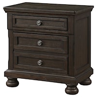 Traditional Nightstand with USB Ports and Hidden Drawer