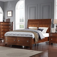 Queen Storage Bed with Sleigh Headboard