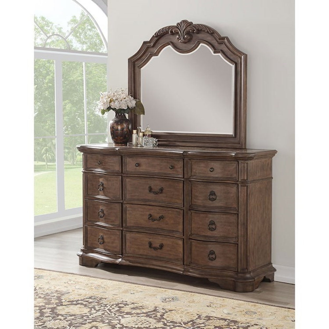 Avalon Furniture Tulsa Dresser and Mirror Set
