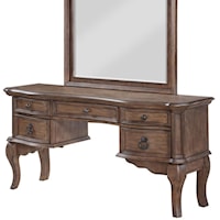 Traditional Vanity Desk with Five Drawers