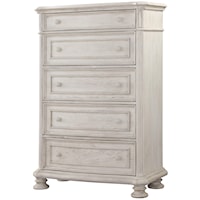 Traditional 5 Drawer Chest with Felt Lined Top Drawer