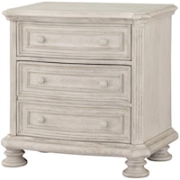Traditional 3 Drawer Night Stand with Hidden Valuables Drawer