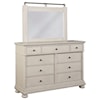Avalon Furniture Bellville - White Dresser and Mirror Combo