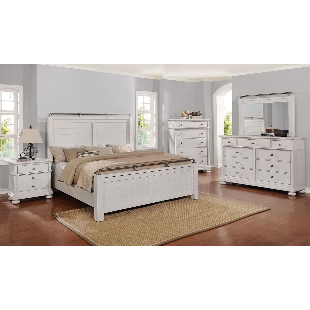 Avalon Furniture Bellville - White King Bedroom Group