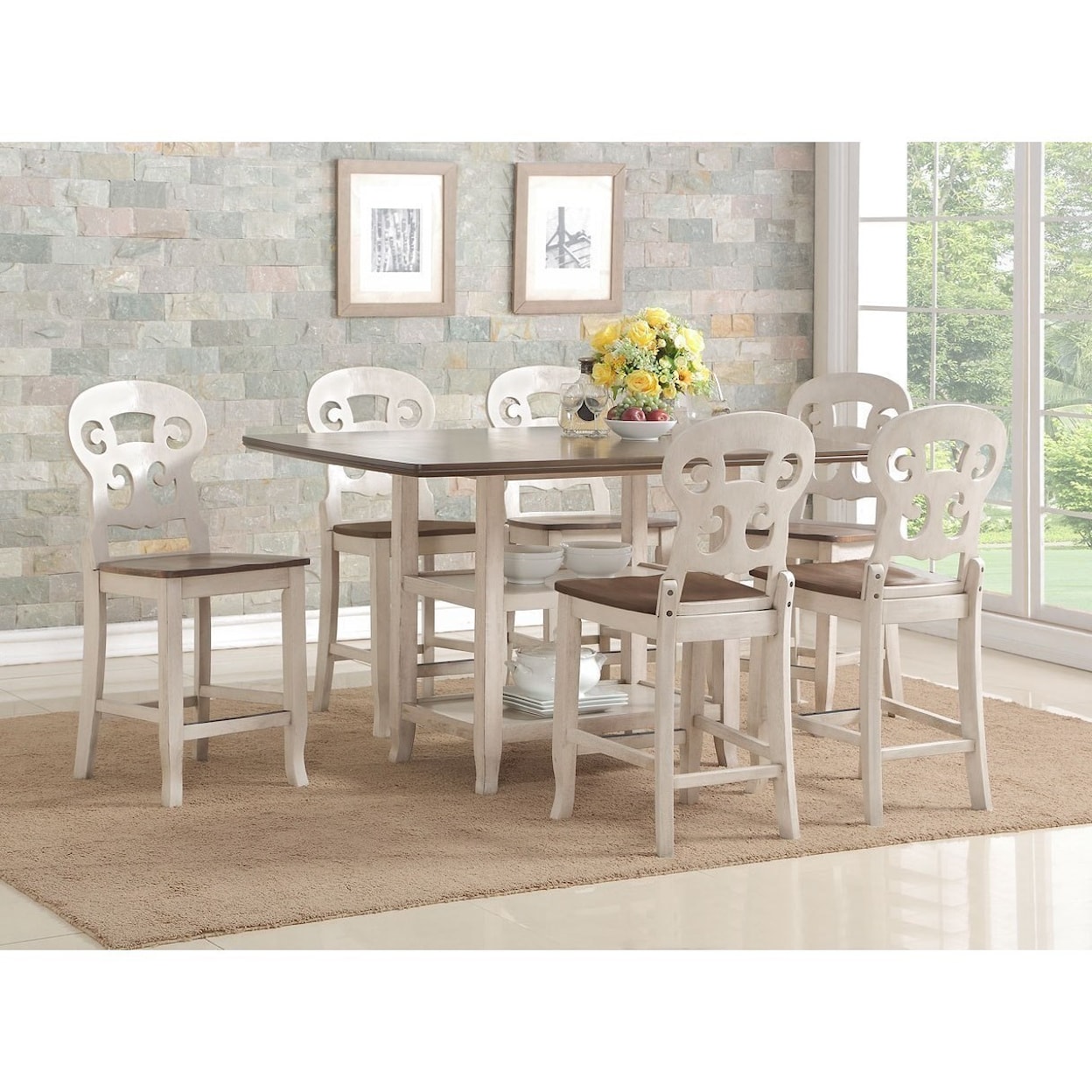 Avalon Furniture Cameo 7-Pc Pub Table and Chair Set