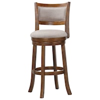 Transitional Swivel Bar Stool with Upholstered Seat and Back