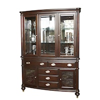 Traditional China Cabinet with LED Lighting