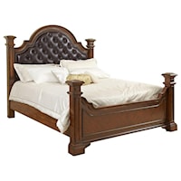 Queen Upholstered Bed with Bed Post Detail