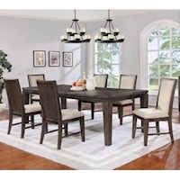 7-Piece Table and Upholstered Chair Set