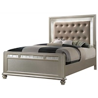 Glam King Upholstered Bed with LED Remote Headboard