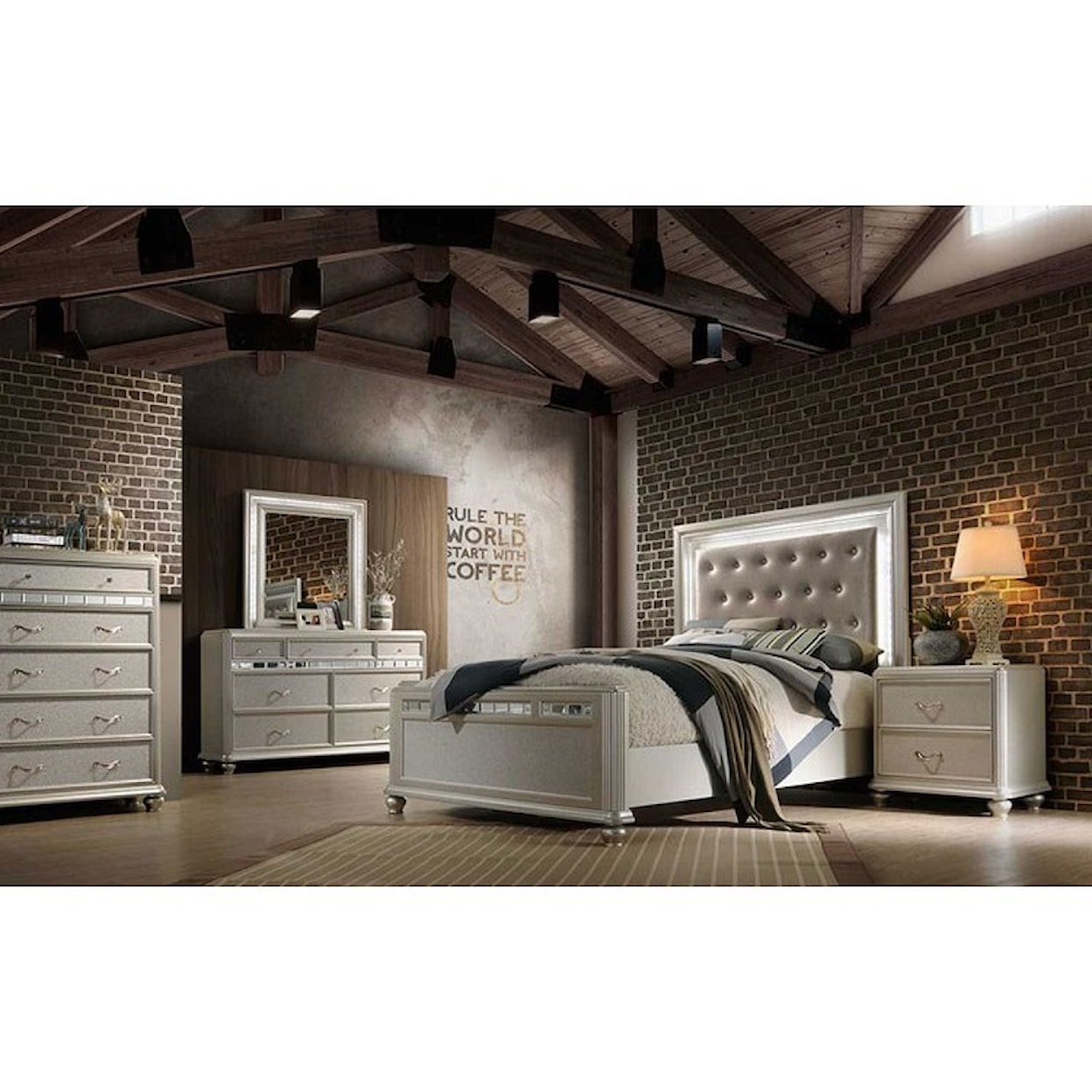 Avalon Kaleidoscope Queen Upholstered Bed