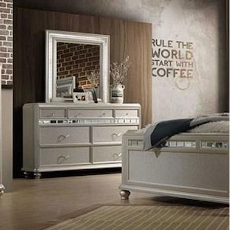 Dresser and Mirror Set