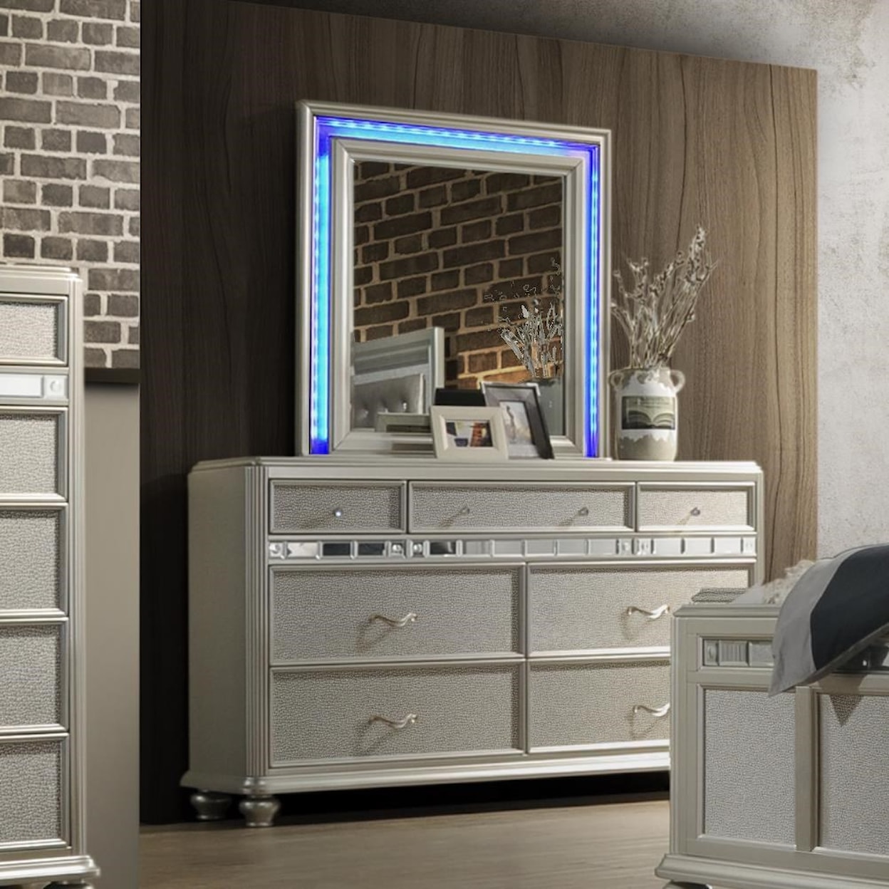 Avalon Kaleidoscope Dresser and Mirror Set