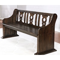 Church Pew Style Triple Keyhole Dining Bench
