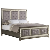 Queen Upholstered Bed with Button Tufting