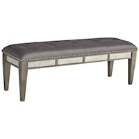 Upholstered Bench with Tapered Legs