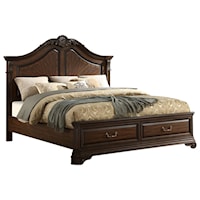 Traditional 2-Drawer Queen Storage Bed