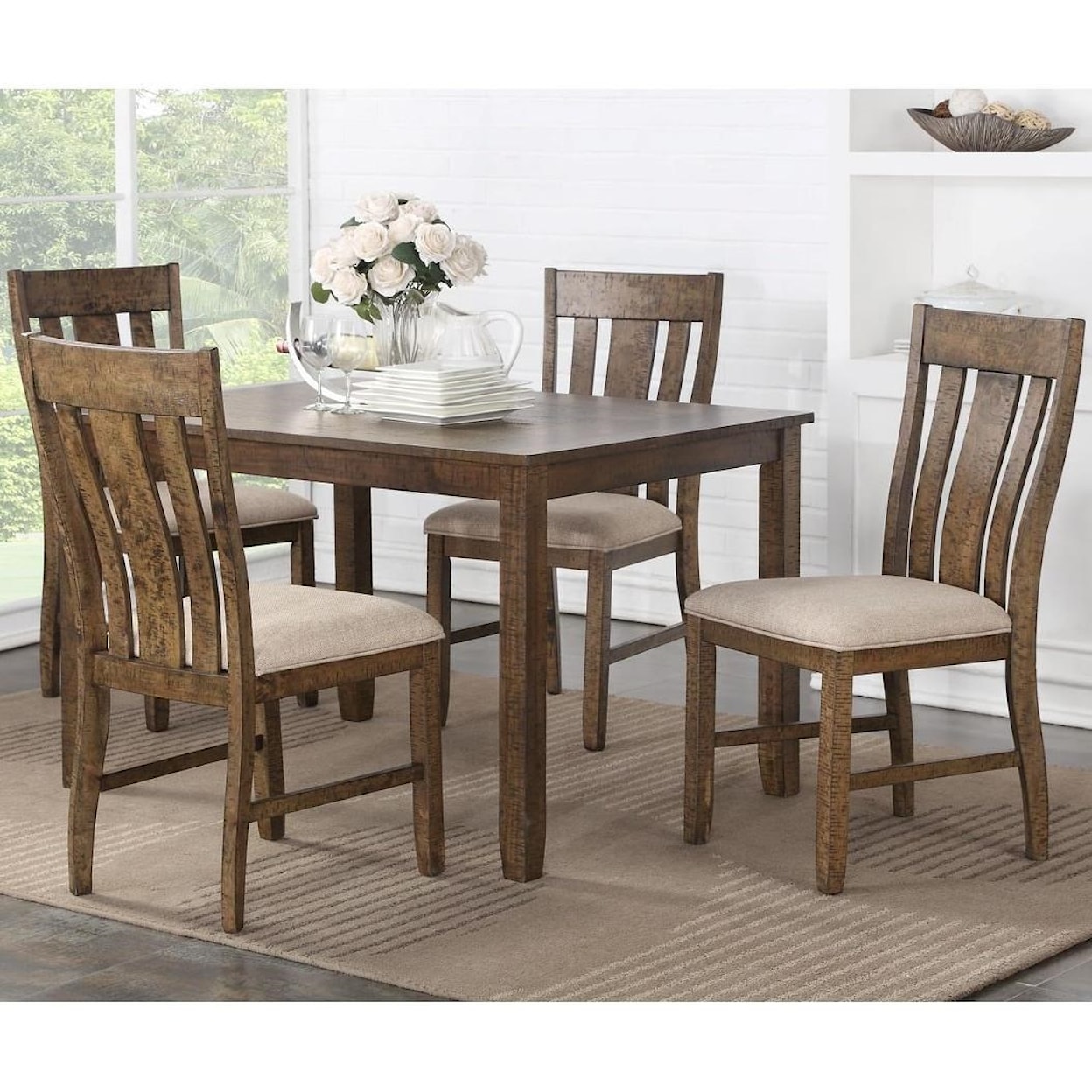 Avalon Furniture Mill Road 5 Piece Table and Chair Set 