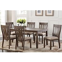 Casual 7 Piece Rectangular Table and Chair Set