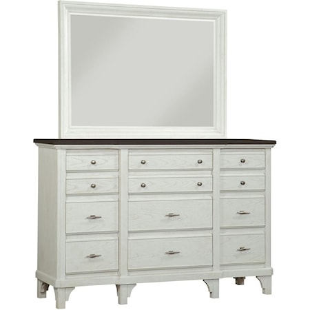 Dresser and Mirror Set