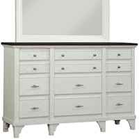 Relaxed Vintage 12-Drawer Dresser with Felt-Lined Top Drawers