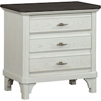 Relaxed Vintage 3-Drawer Nightstand with USB Charging Port