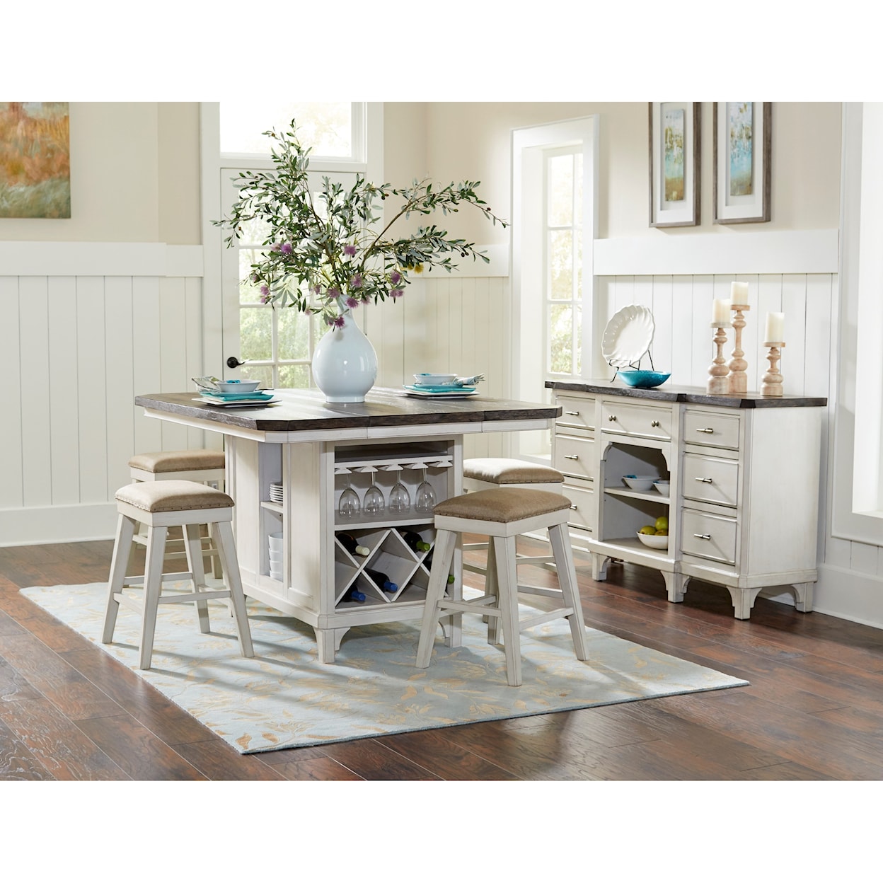Avalon Furniture Mystic Cay Barstool with Upholstered Seat