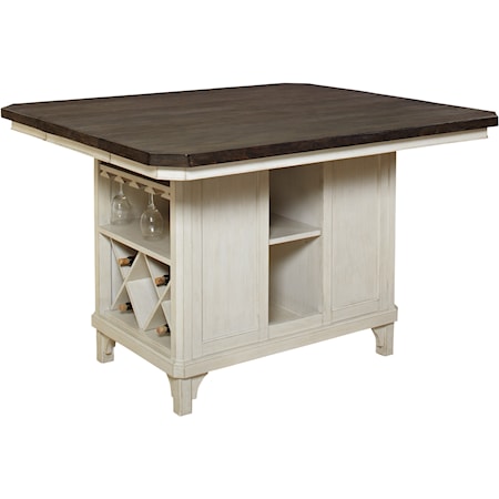 Kitchen Island with 18" Leaf