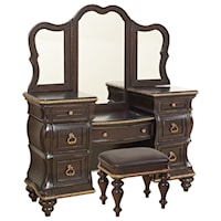 Traditional Complete Vanity with Gold Accents