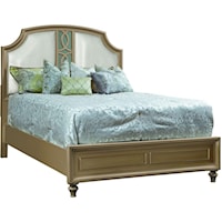 Glam Queen Bed with Upholstered Headboard