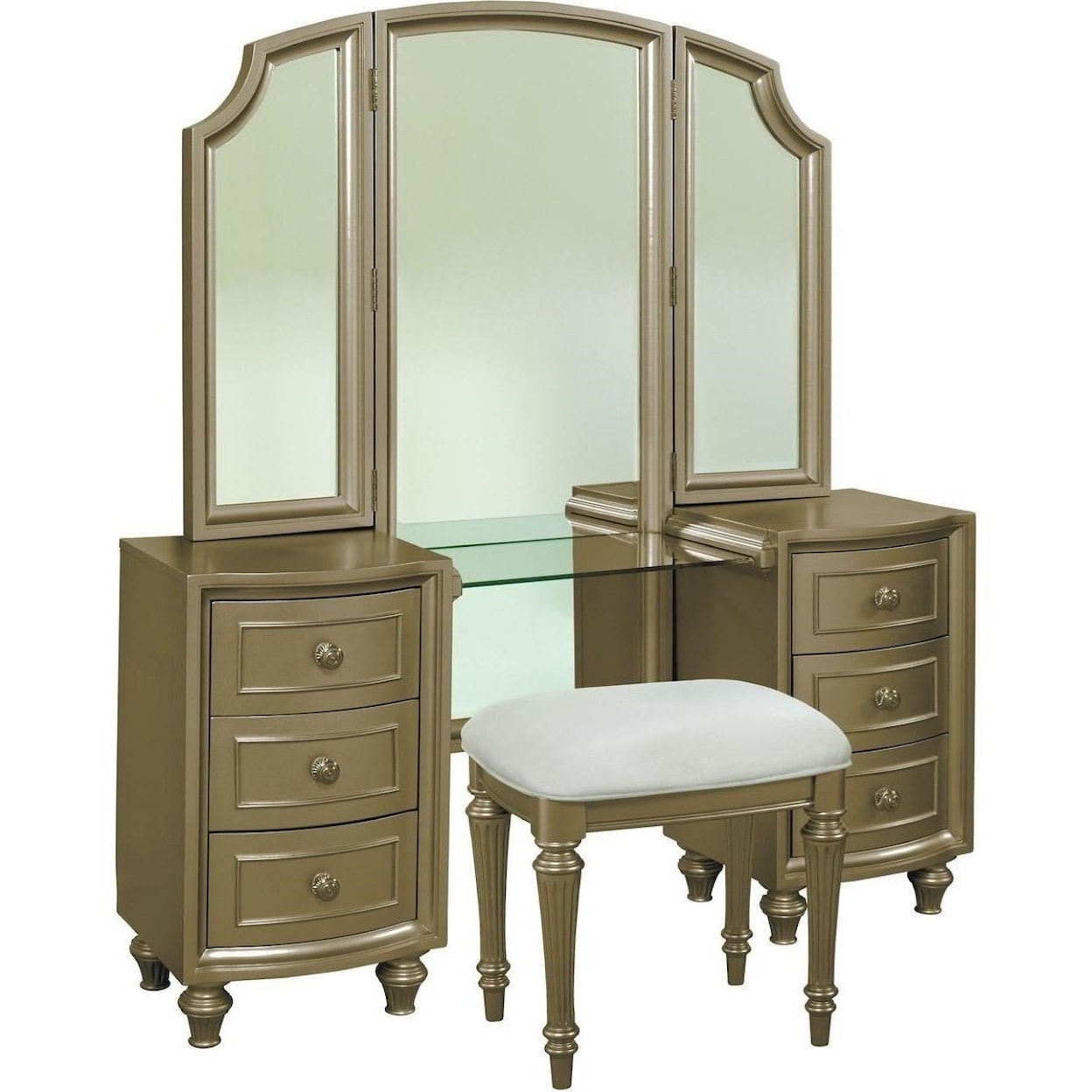 Avalon Furniture Regency Gold Vanity Bench