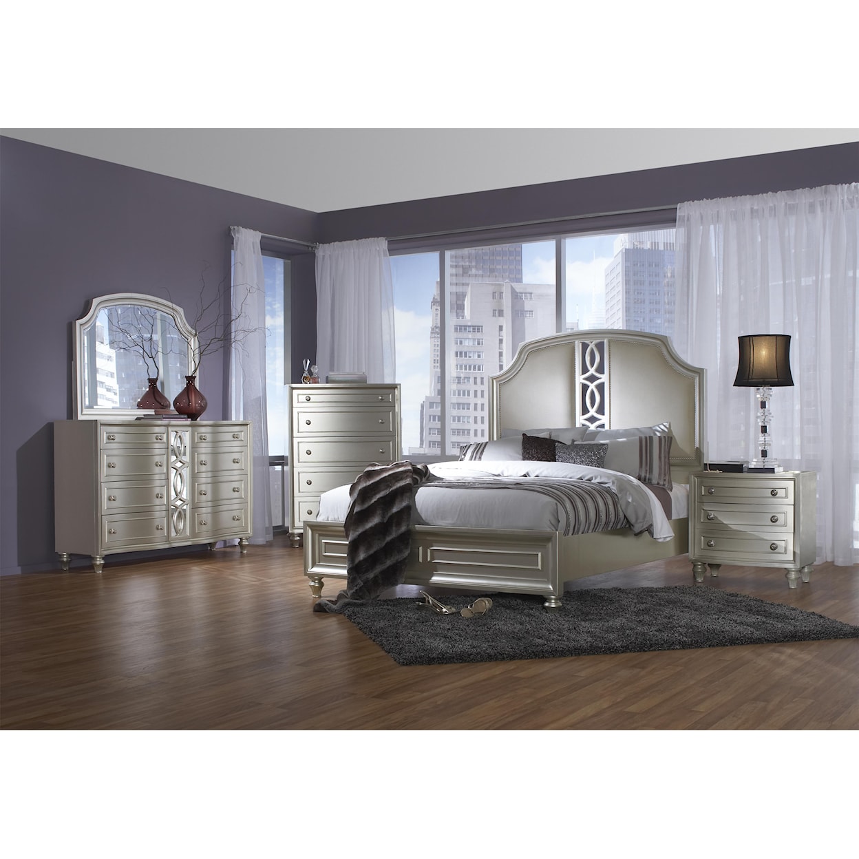 Avalon Furniture Regency Park King Panel Bed