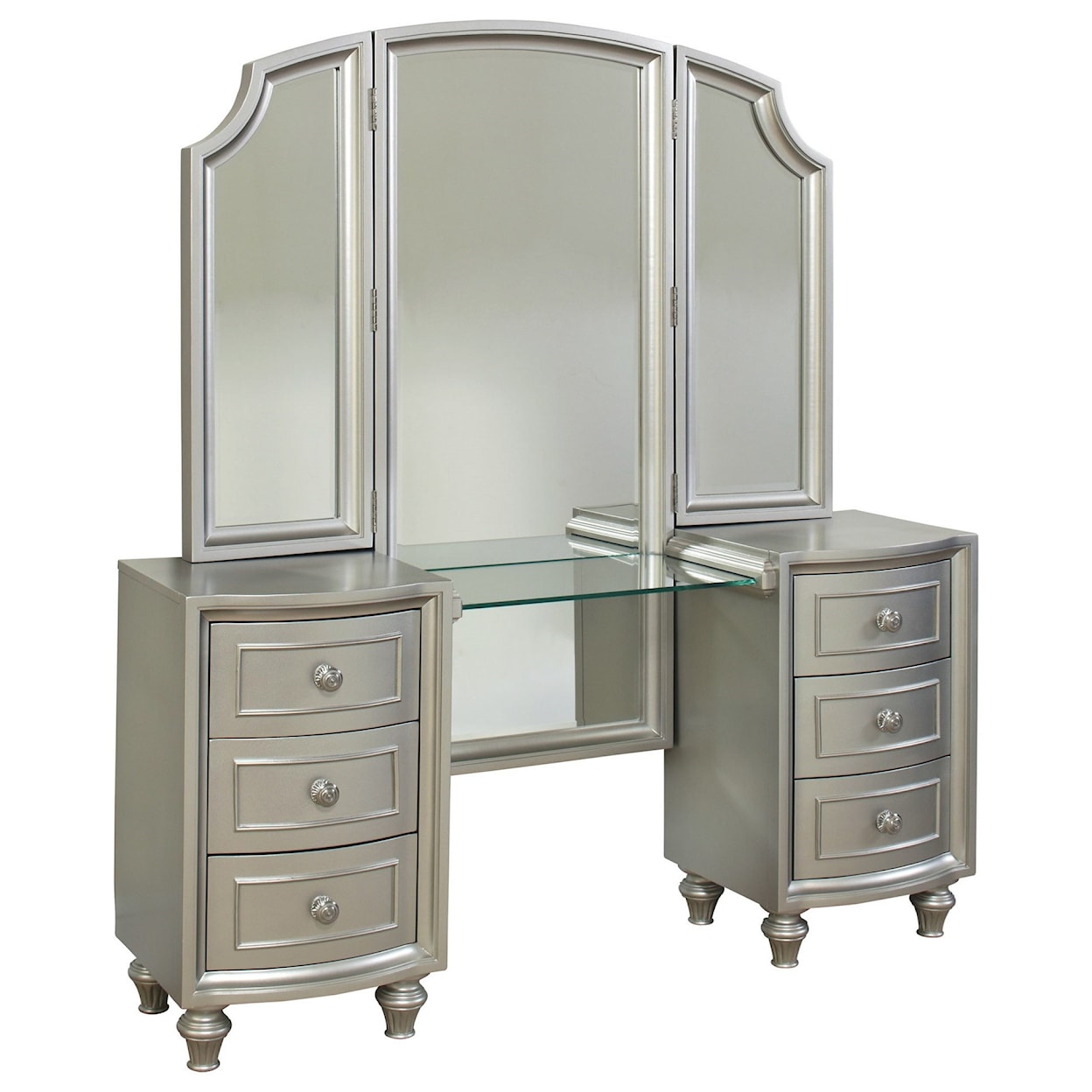 Avalon Furniture Regency Park Vanity with Tri Fold Mirror