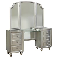 Glam Vanity with Tri Fold Mirror