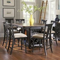 Traditional 7-Piece Kitchen Island/Counter Table Set