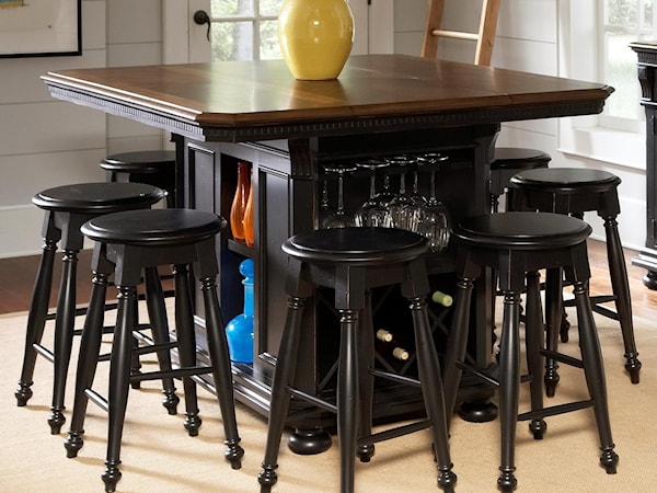 9-Piece Kitchen Island Table Set