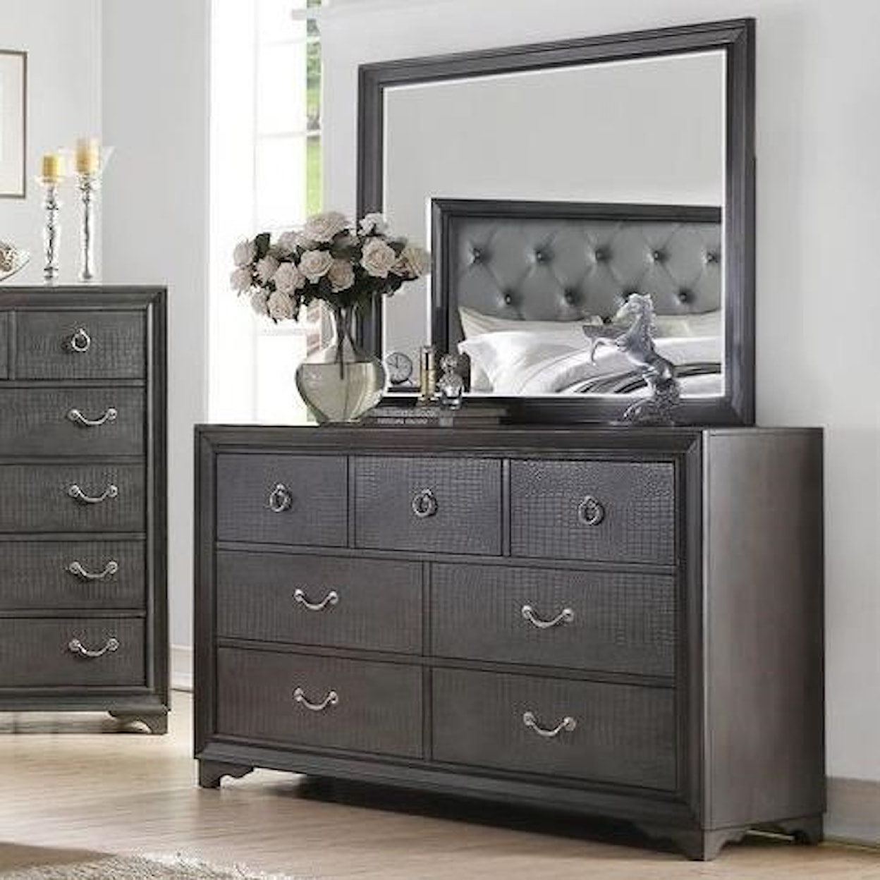 Avalon Furniture Rodeo Drive Dresser and Mirror Set
