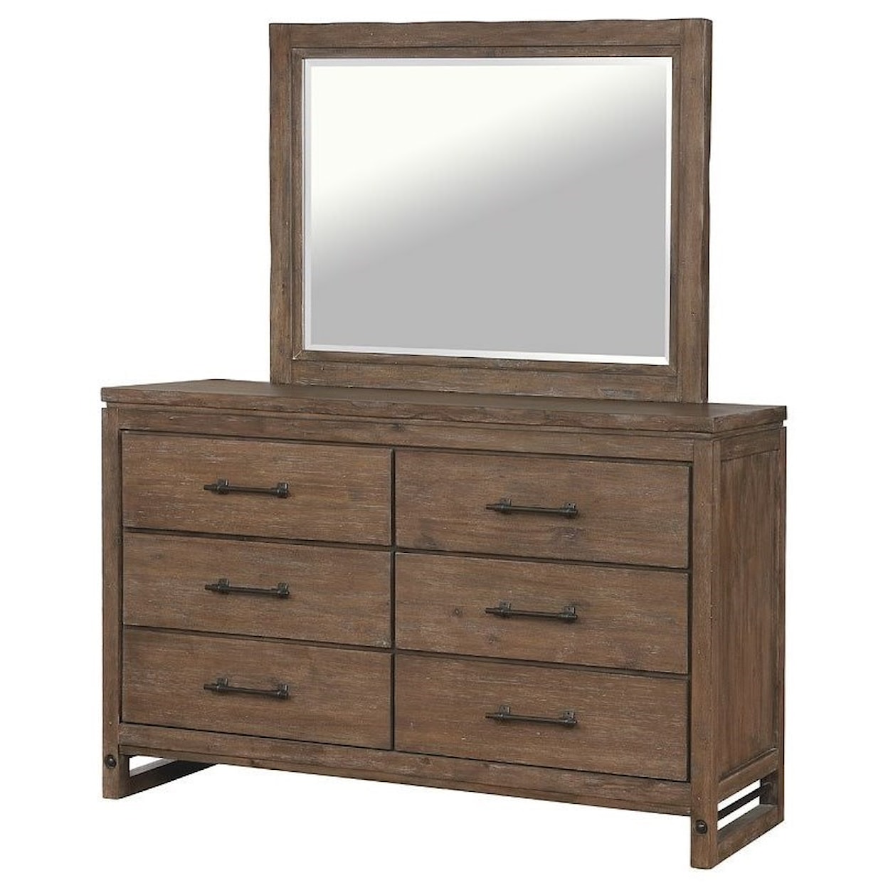 Avalon Furniture Round Rock Dresser and Mirror Set