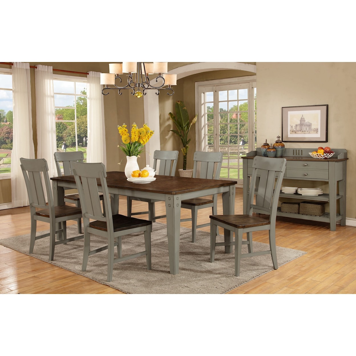 Avalon Furniture Shaker Nouveau 7-Piece Dining Table Set