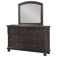 Traditional Seven Drawer Dresser and Mirror Set