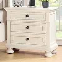 Traditional 2-Drawer Nightstand with Hidden Drawer and USB Charging Port